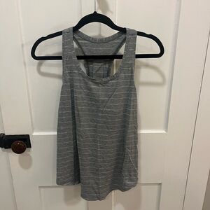 Lululemon Gray Stripe Basic Razor Back Tank Loose Fit Small